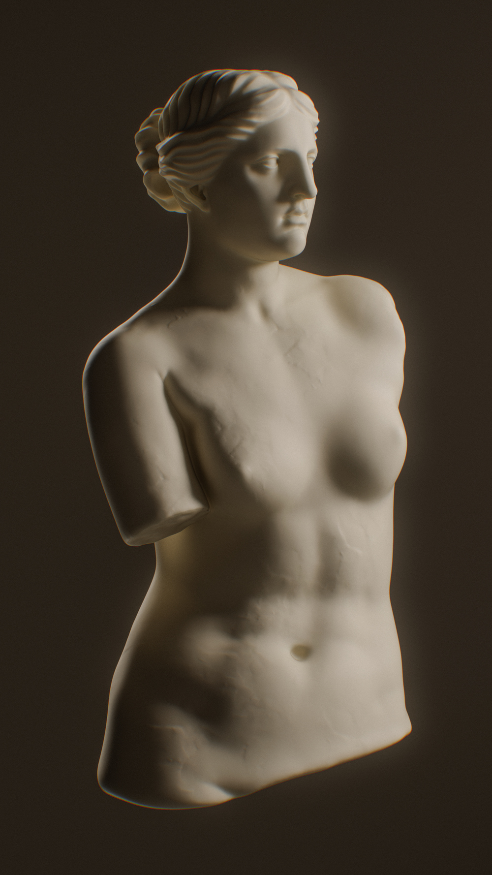 Venus de Milo Aphrodite Sculpture Study Front View by Nova Bower