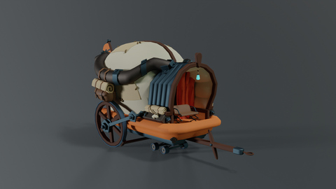 RueBlu Group Project Environment Prop Modeller Work Front View by Nova Bower