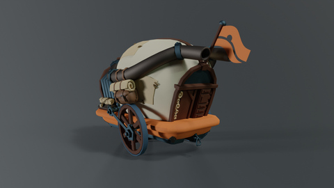 RueBlu Group Project Environment Prop Modeller Work Front View by Nova Bower