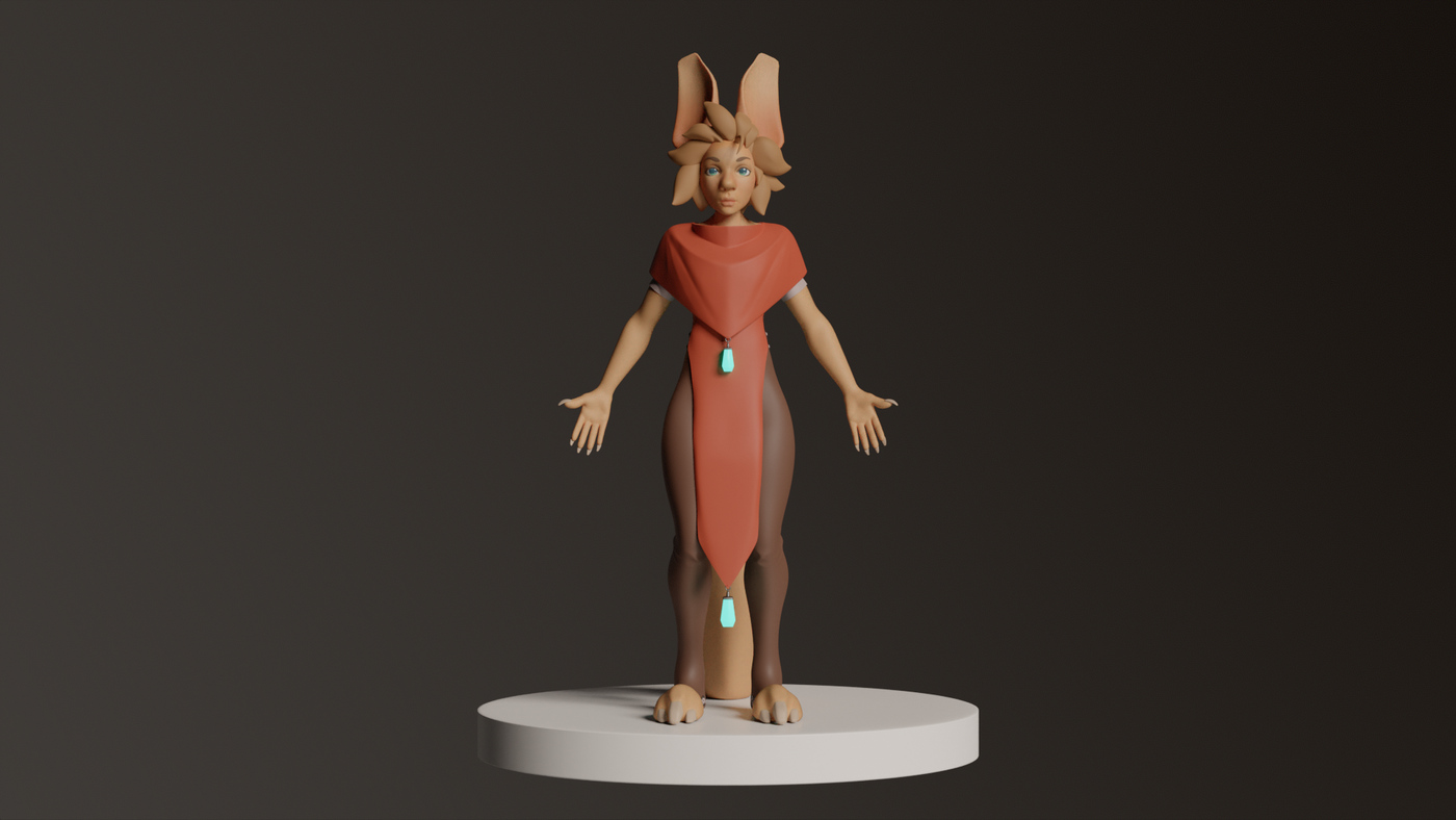 RueBlu Group Project Character Modeller Work by Nova Bower