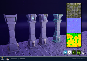 Rune Dungeon Modular Environment Pillar Column Model by Nova Bower